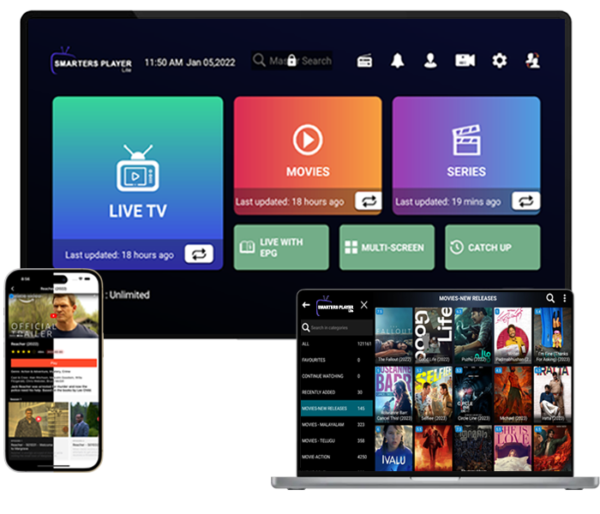 Smarters Player Lite 12 Month Premium Subscription for 2 Screens
