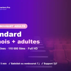 Abonnement IPTV Smarters Pro Standard 12 mois avec chaînes adultes : sport, films et séries en Full HD sur Smart TV