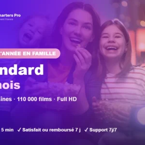 Abonnement IPTV Smarters Pro Standard 12 mois : sport, films et séries en Full HD sur Smart TV