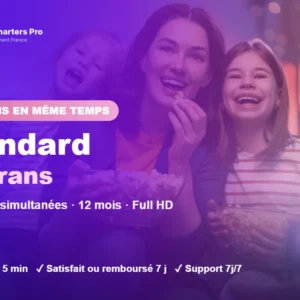 Abonnement IPTV Smarters Pro Standard multi-écrans 2 écrans : 2 lectures simultanées en Full HD