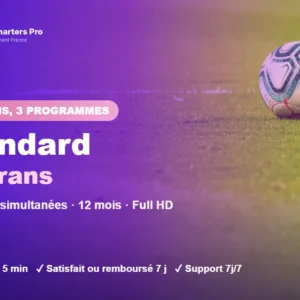 Abonnement IPTV Smarters Pro Standard multi-écrans 3 écrans : 3 lectures simultanées en Full HD