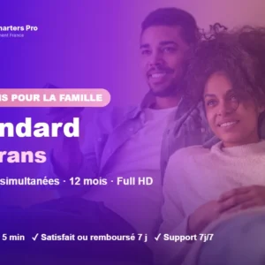 Abonnement IPTV Smarters Pro Standard multi-écrans 4 écrans : 4 lectures simultanées en Full HD