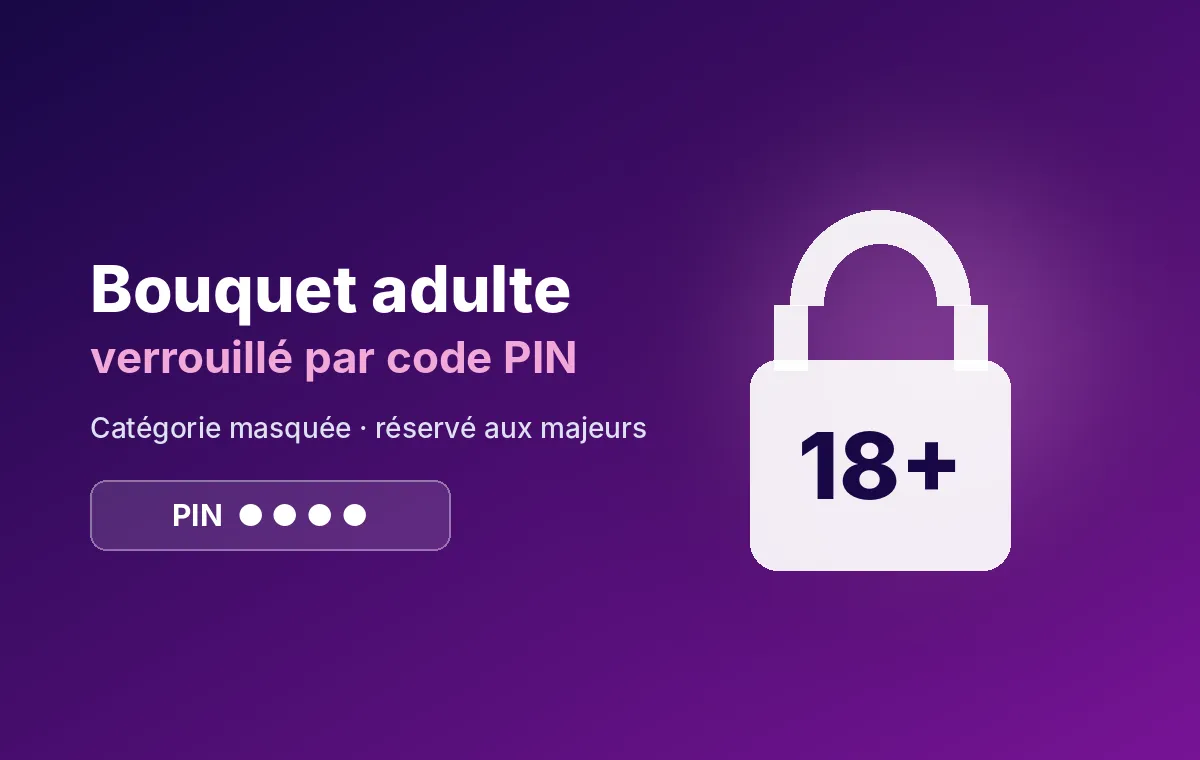 Bouquet adulte verrouillé par code PIN dans IPTV Smarters Pro